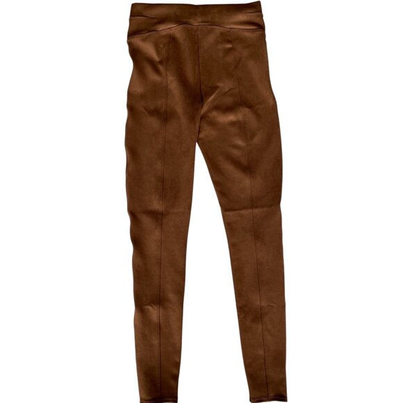 NWT Spanx High Waisted Faux Suede Leggings Rich Camel, Size M - Picture 3 of 13